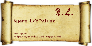 Nyers Líviusz névjegykártya